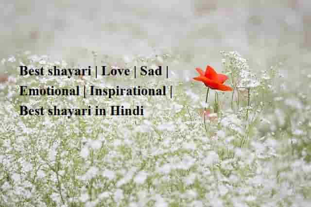 Best shayari | Love | Sad | Emotional | Inspirational | Best shayari in Hindi