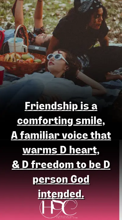 Friendship is a comforting smile - Friendship Status English
