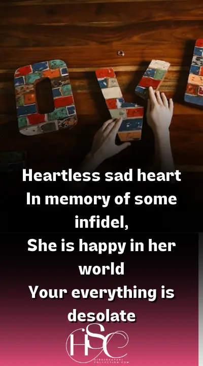 Heartless sad heart - Bewafa Shayari english