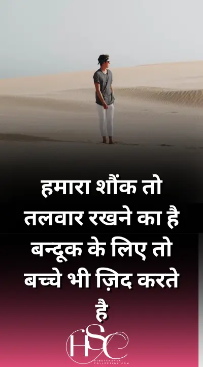 hamara Sauk to tamvar - Instagram status in Hindi for boy